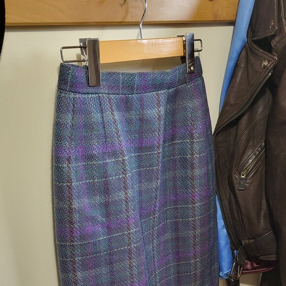 Pencil skirt peacock plaid - size 4 - Picture 1 of 8